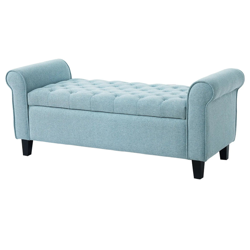 Light Blue Tufted Storage Bench by HouseOfZazla
