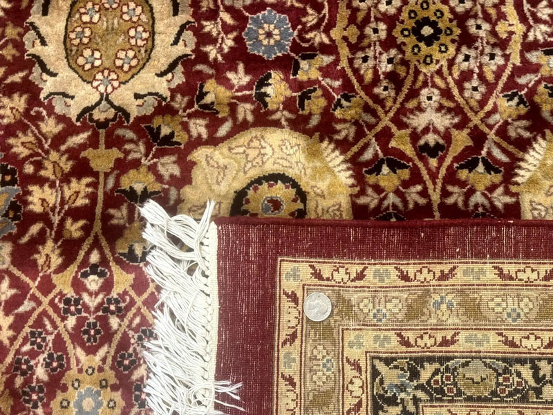 Palace Size Pak Persian Rug 12x15, Brick Red, Allover Pattern, Handmade Oversized Wool Oriental Carpet, Large Area Rug, Fine 225 KPSI by Jewel Rugs