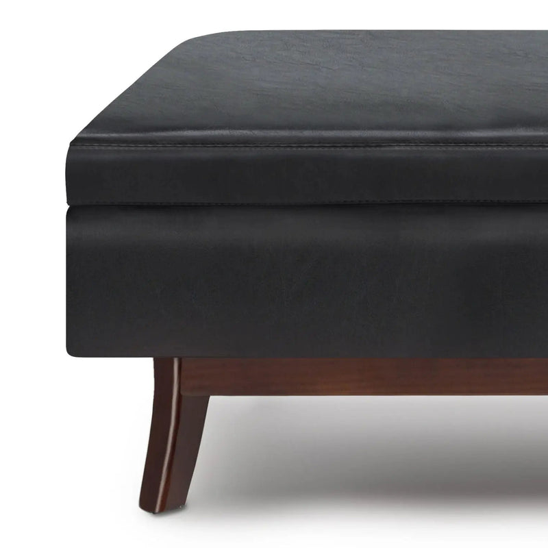 Owen - Rectangular Storage Ottoman - Midnight Black by Unique Piece Furniture