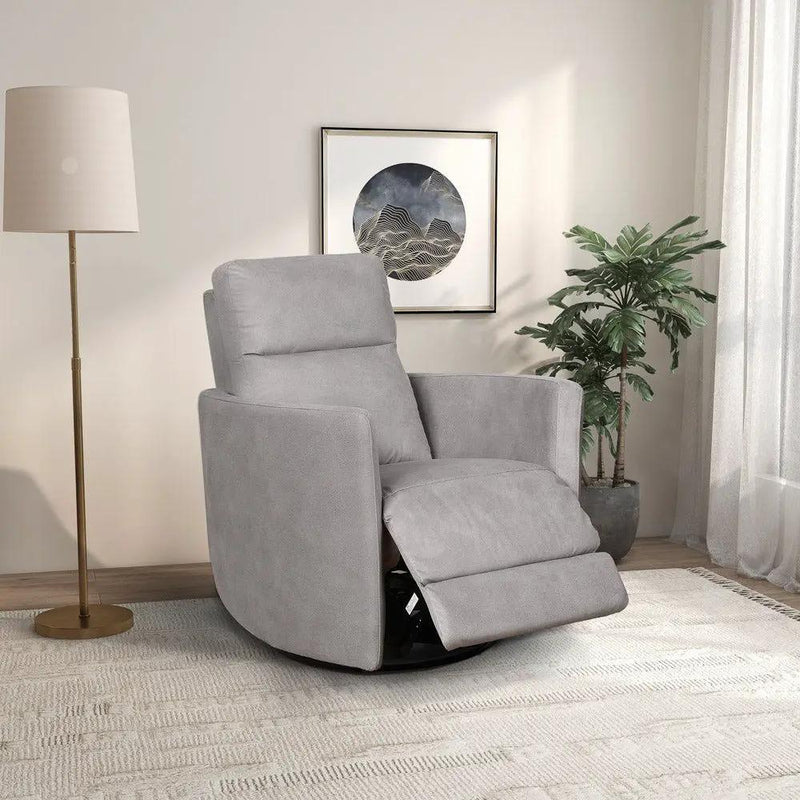 Lawson - Swivel Glider Suede Recliner Chair - Latte by Unique Piece Furniture