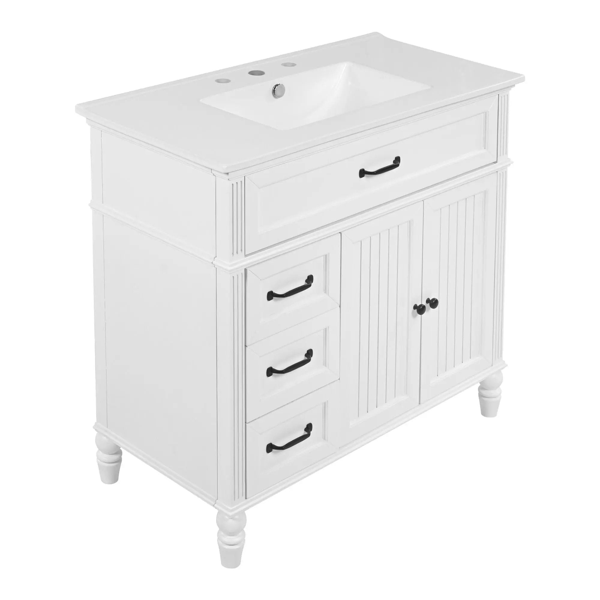 Bathroom Vanity With Sink, 2 Doors 2 Drawers, Freestanding Design by HouseOfZazla