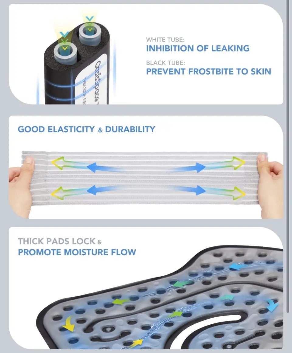 OasisSpace Cold Therapy Machine with 2 Flexible Pads and Timer - Lightweight Ice Machine for Knee After Surgery, Low Noise Cold Circulation Therapy Sy by Selzalot