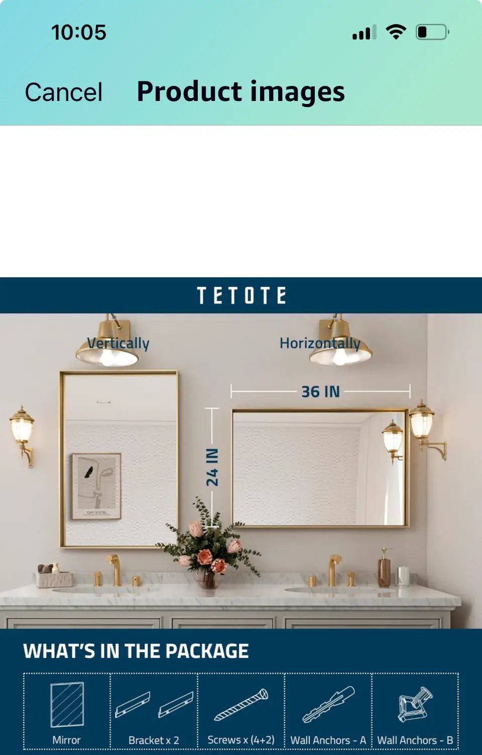 TETOTE Brushed Gold Bathroom Mirror 24 x 36 Inch Rectangle Gold Metal Framed Bathroom Vanity Mirror, Modern Farmhouse Rectangular Brass Frame Large Wa by Selzalot