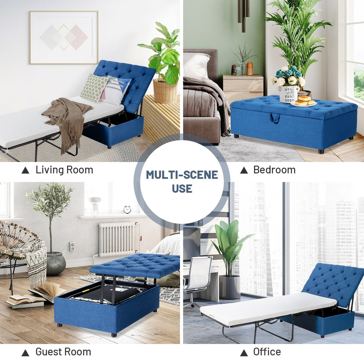 Folding Ottoman Sleeper Bed with Mattress for Guest Bed and Office Nap, photo 8 of 10