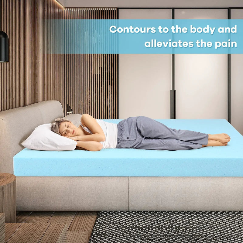 3 Inch Gel-Infused Cooling Bed Topper for All-Night Comfy by DirectDeals