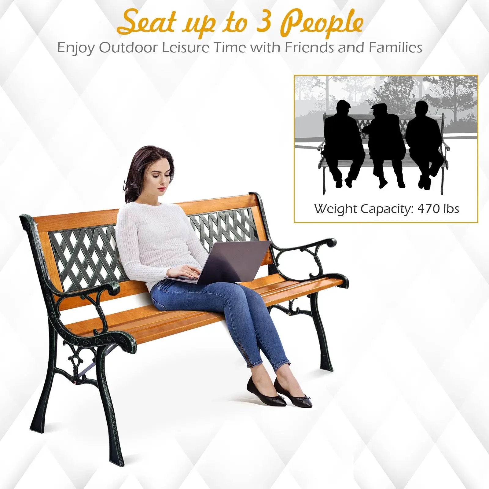 Outdoor Cast Iron Patio Bench by DirectDeals
