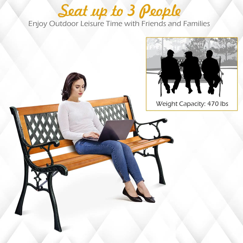 Outdoor Cast Iron Patio Bench by DirectDeals