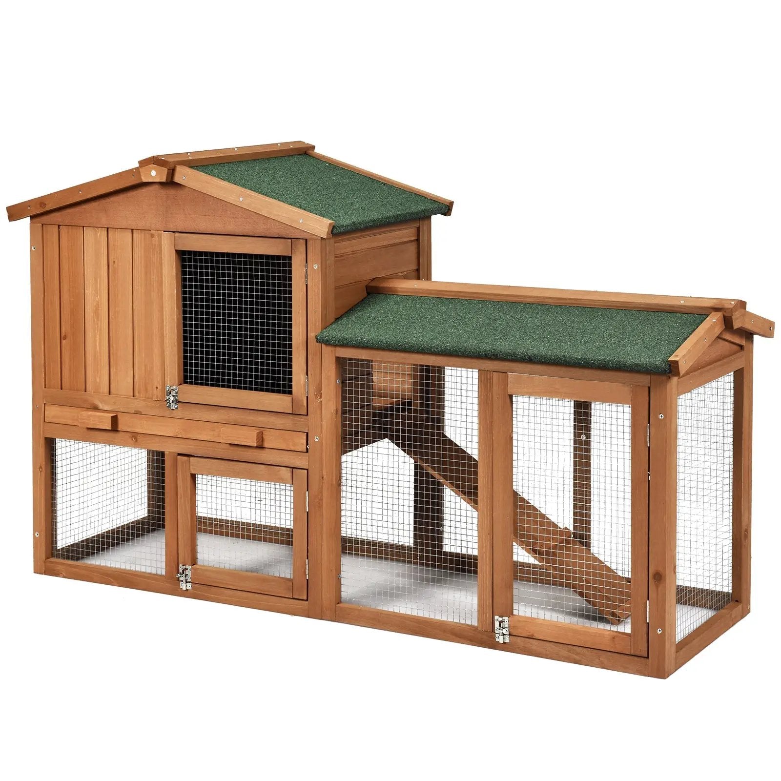 58 Inch Weatherproof Wooden Rabbit Hutch-Brown by DirectDeals