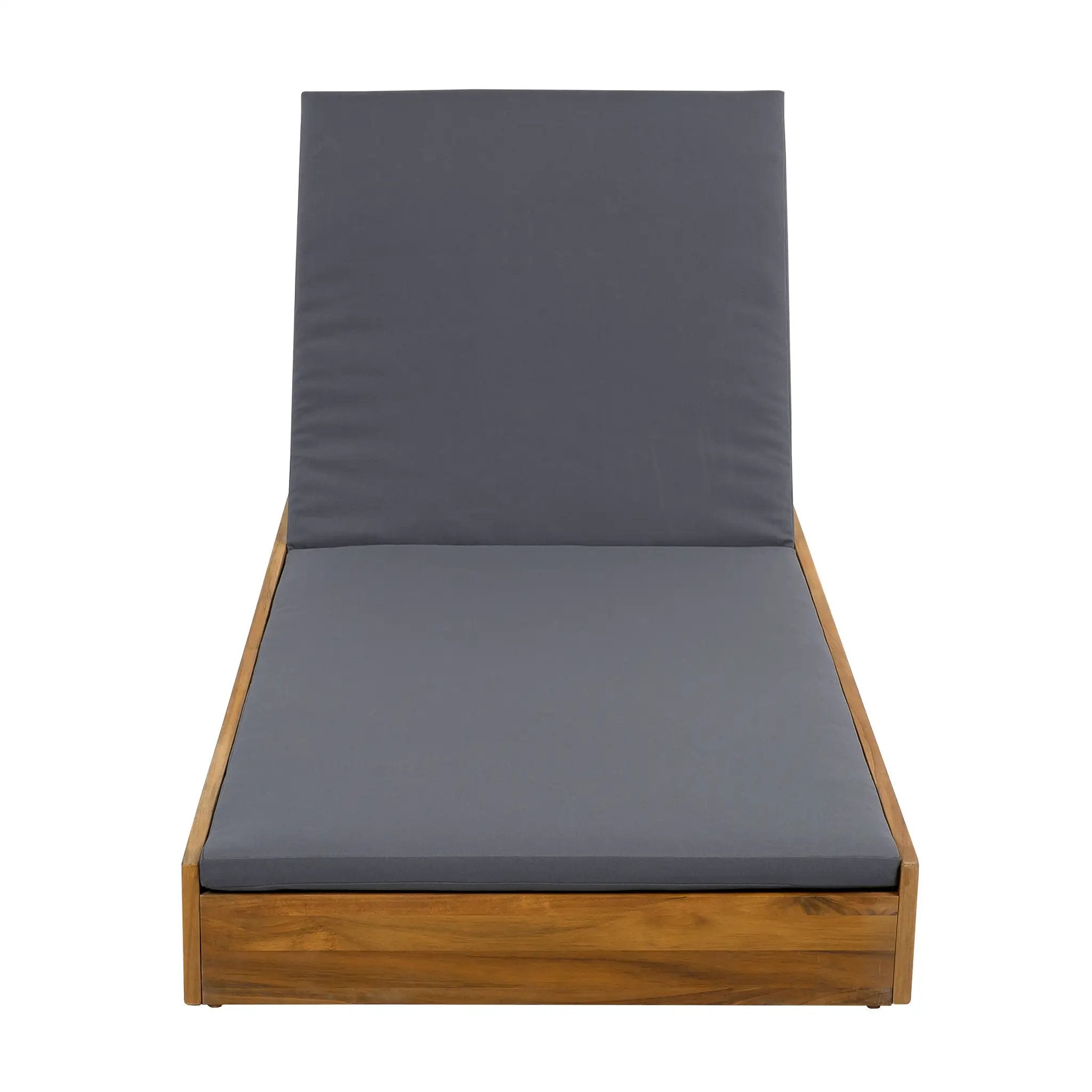 Acacia Wood Lounge Chaise Set with Water-Resistant Cushions by HouseOfZazla