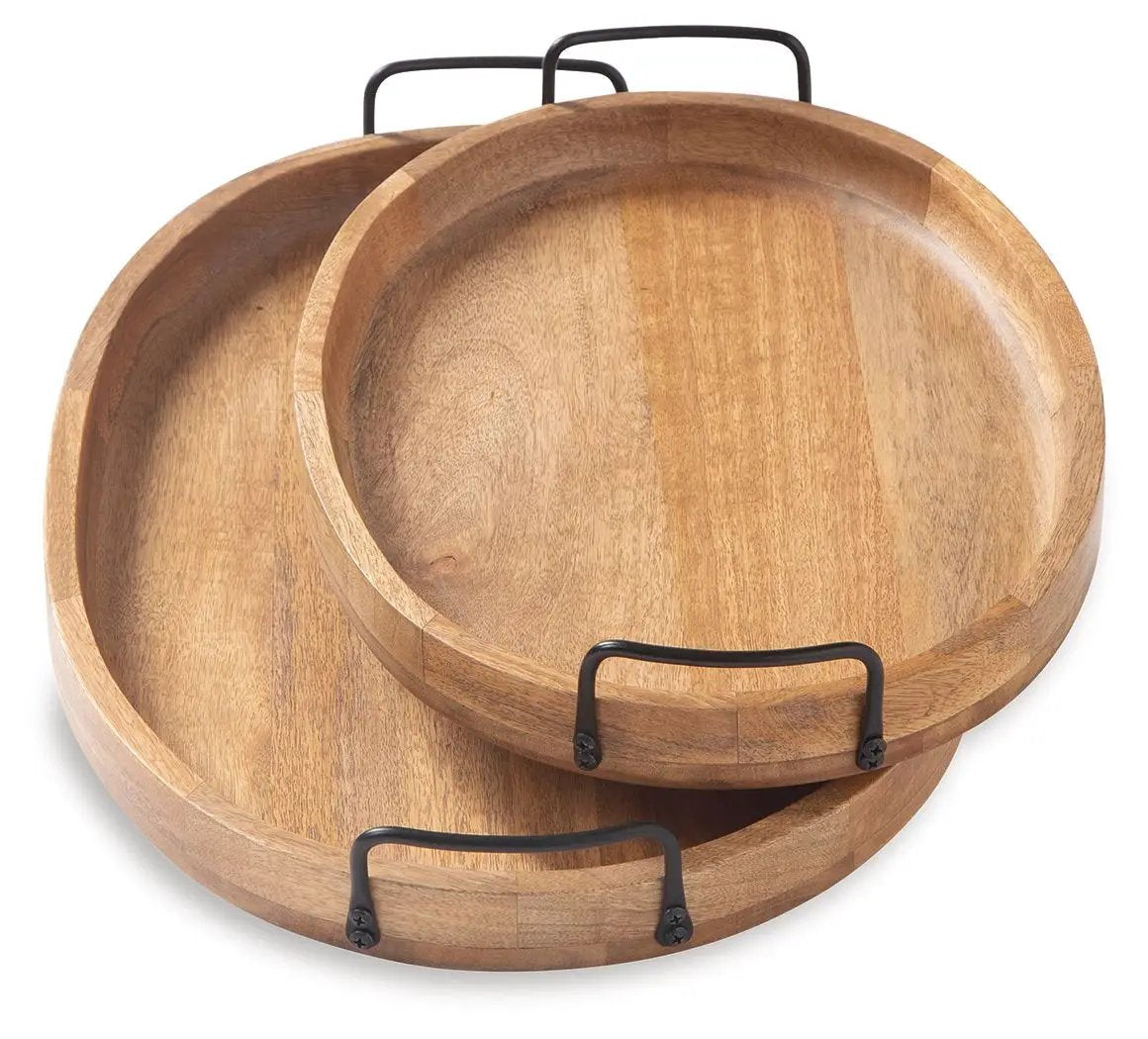 Jocelyne - Tray Set (Set of 2) - Brown / Black by Unique Piece Furniture