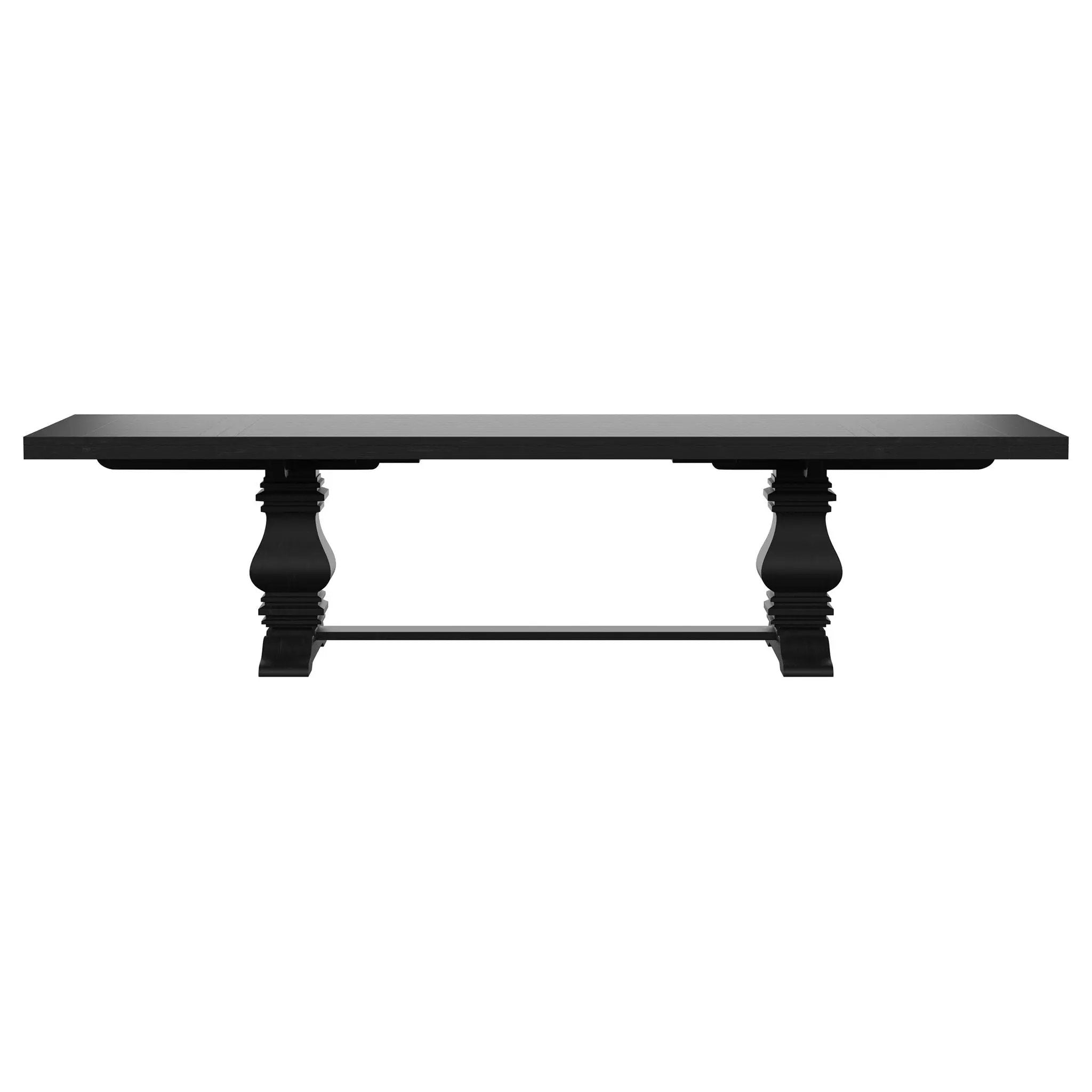 Florence 126-inch Extension Dining Table Distressed Black by Unique Piece Furniture