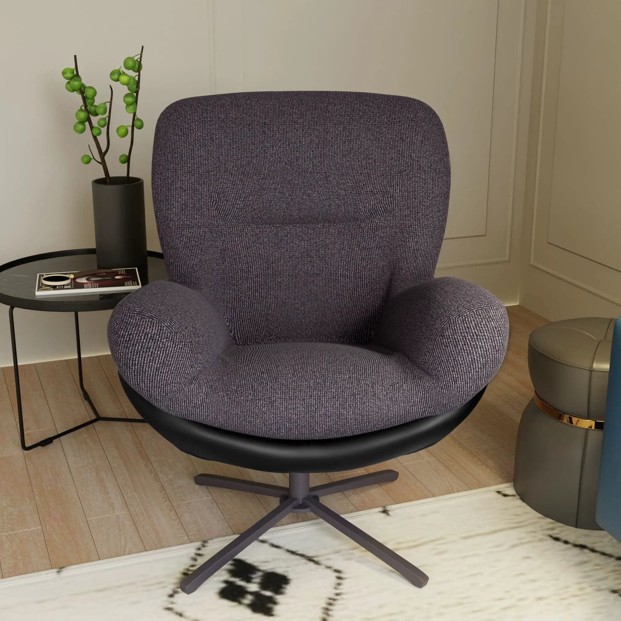 360° Swivel Office Chair, No Wheels by HouseOfZazla