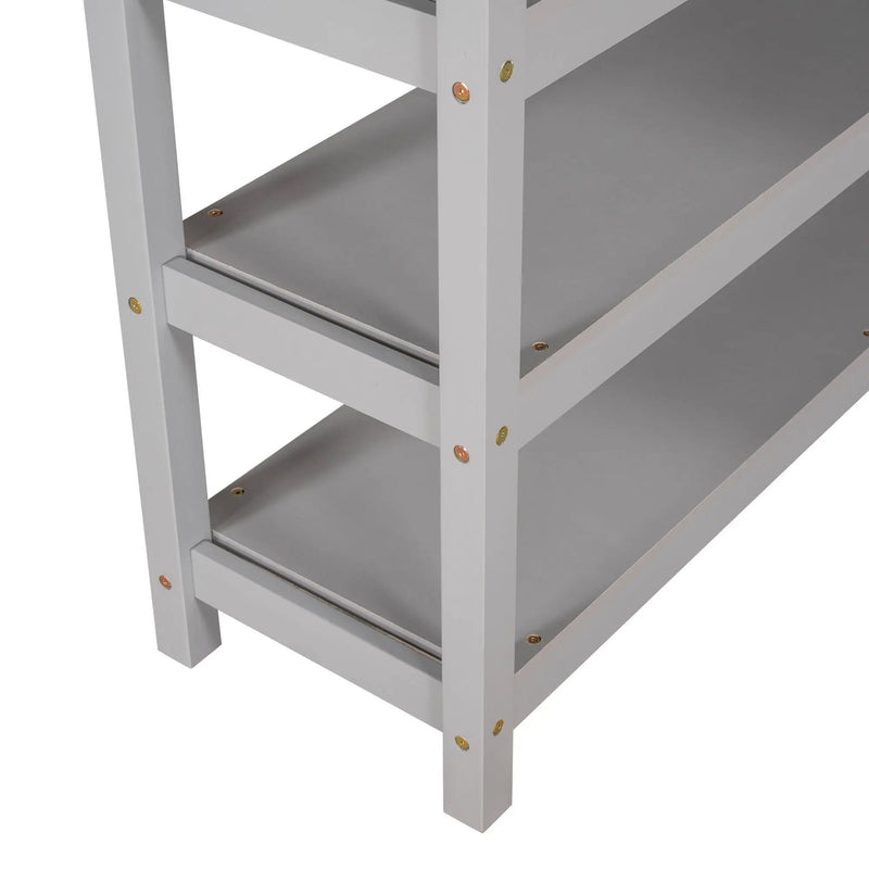 Loft Bed With Storage Shelves And Under Bed Desk by Unique Piece Furniture