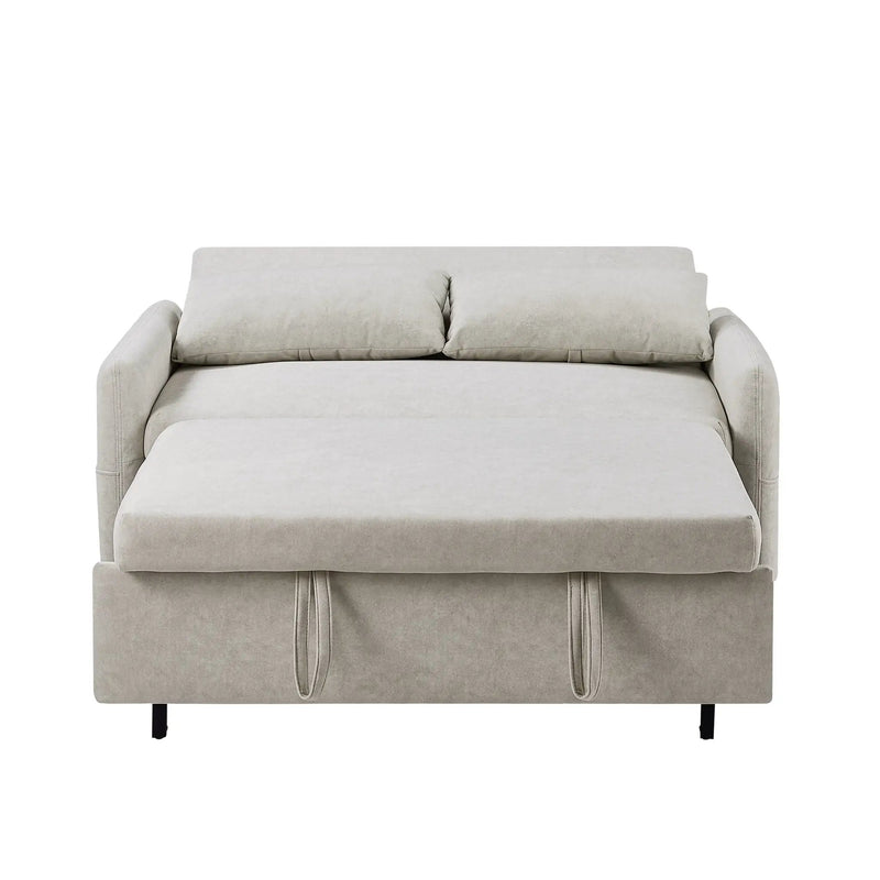 Pull Out Sleep Sofa Bed Loveseats Sofa Couch With Adjsutable Backrest, Storage Pockets, 2 Soft Pillows, USB Ports For Living Room, Bedroom, Apartment, Office by HouseOfZazla