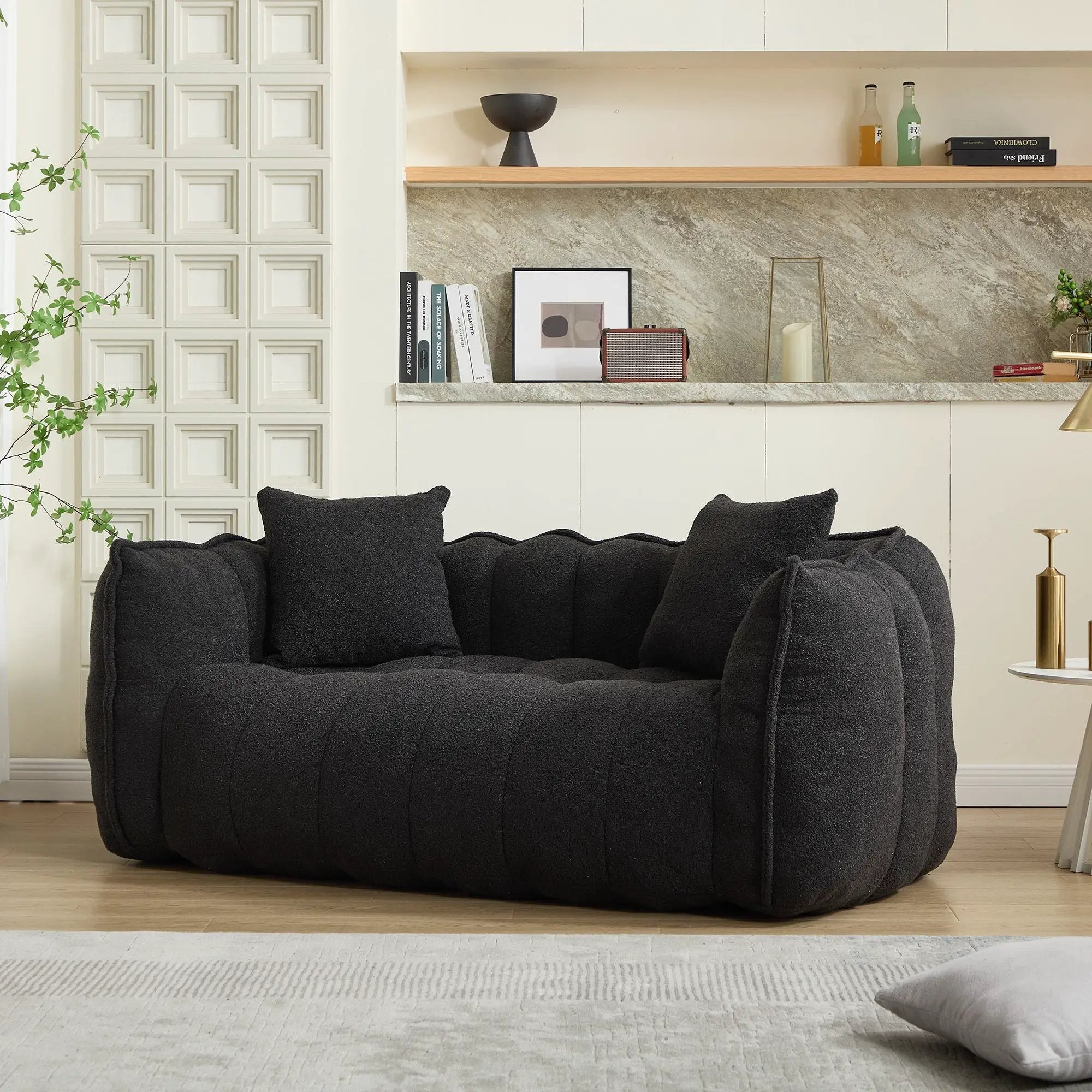 Cozy Beanbag Chair With High Resilience Foam Core For 2 by HouseOfZazla