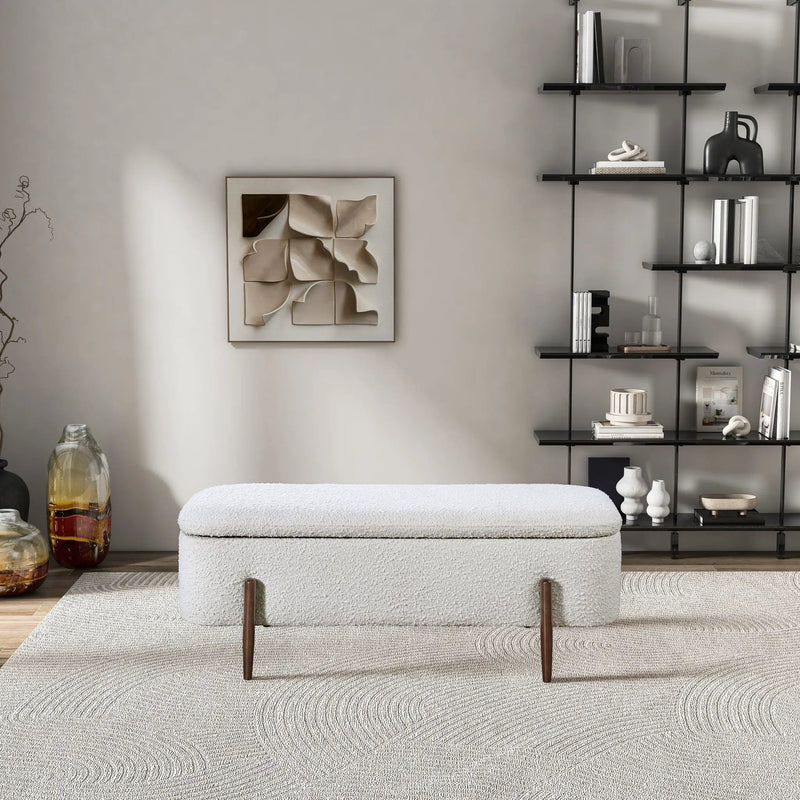 Sarna - Storage Bench - Ivory by HouseOfZazla