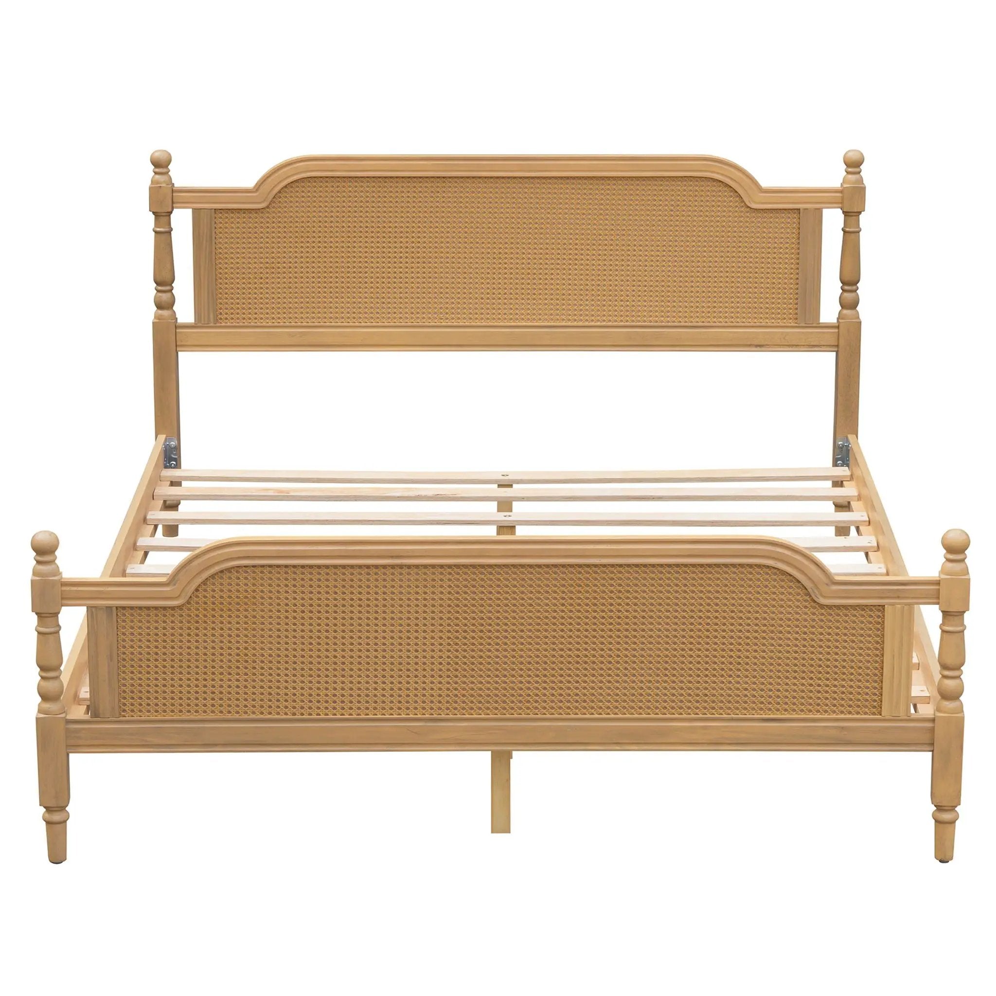 Traditional Style Rattan Bed Frame, No Box Spring Needed by Unique Piece Furniture