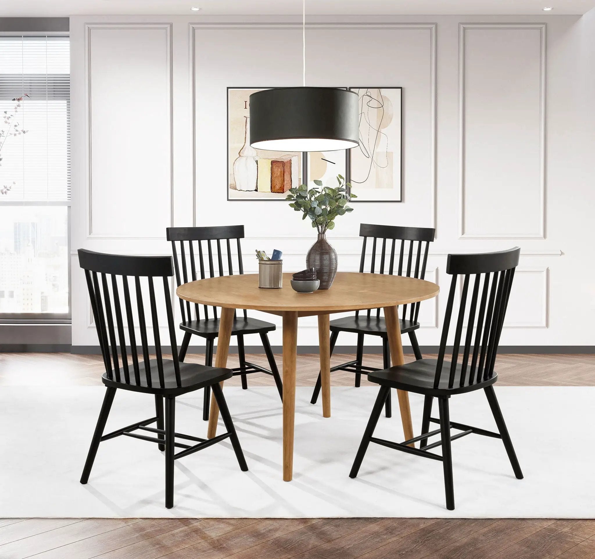 Andrews 48-inch Round Wood Dining Room Table Light Ash by Unique Piece Furniture