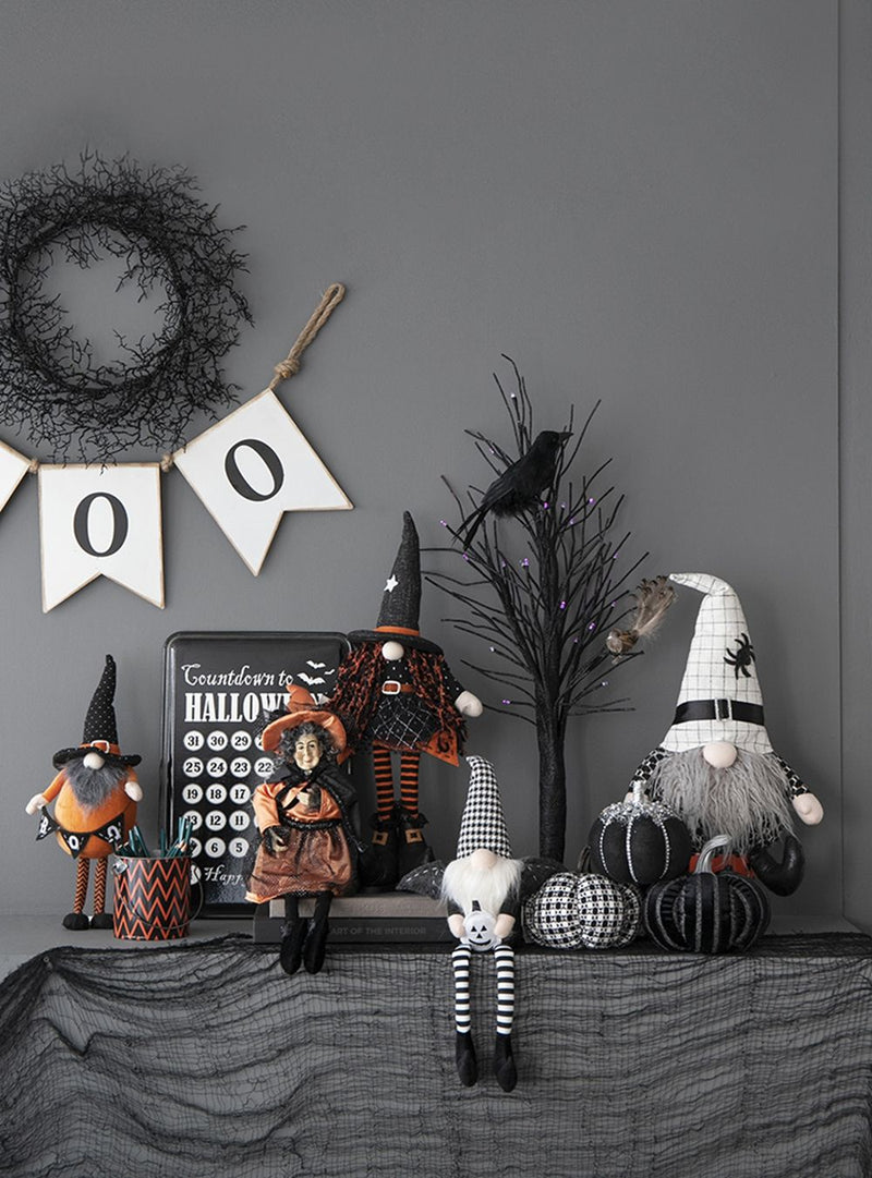Sitting Gnome With Hat Spider, For Halloween Decor by HouseOfZazla
