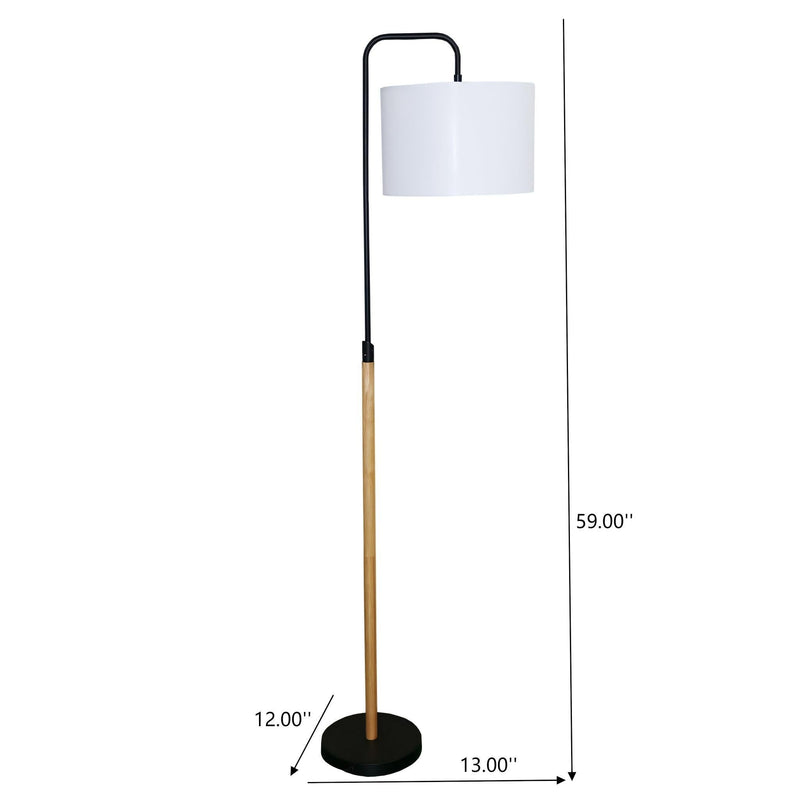Lior - Arc Floor Lamp With Cylinder Shade - Black by HouseOfZazla