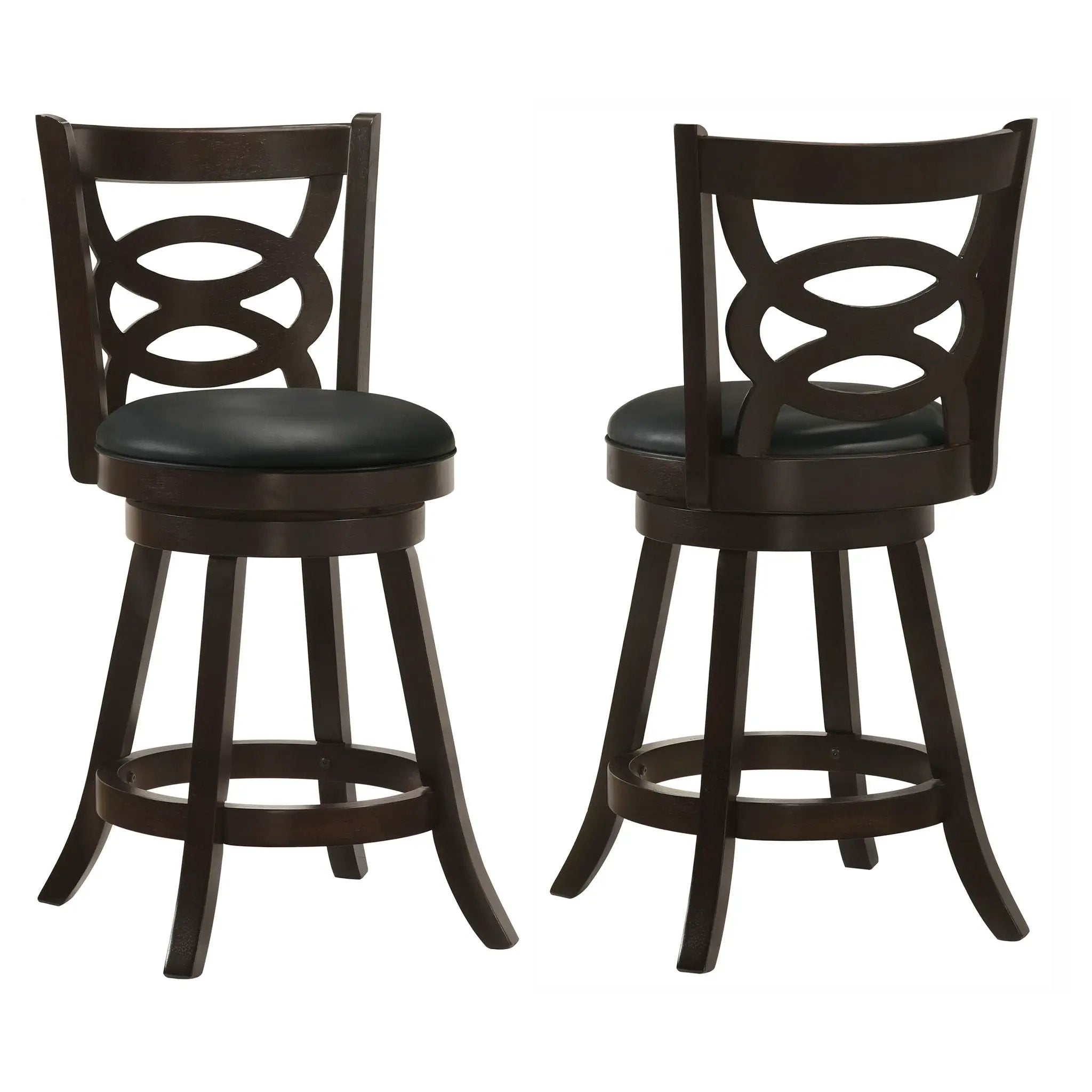 Swivel Counter Stool (Set of 2) - Black by HouseOfZazla