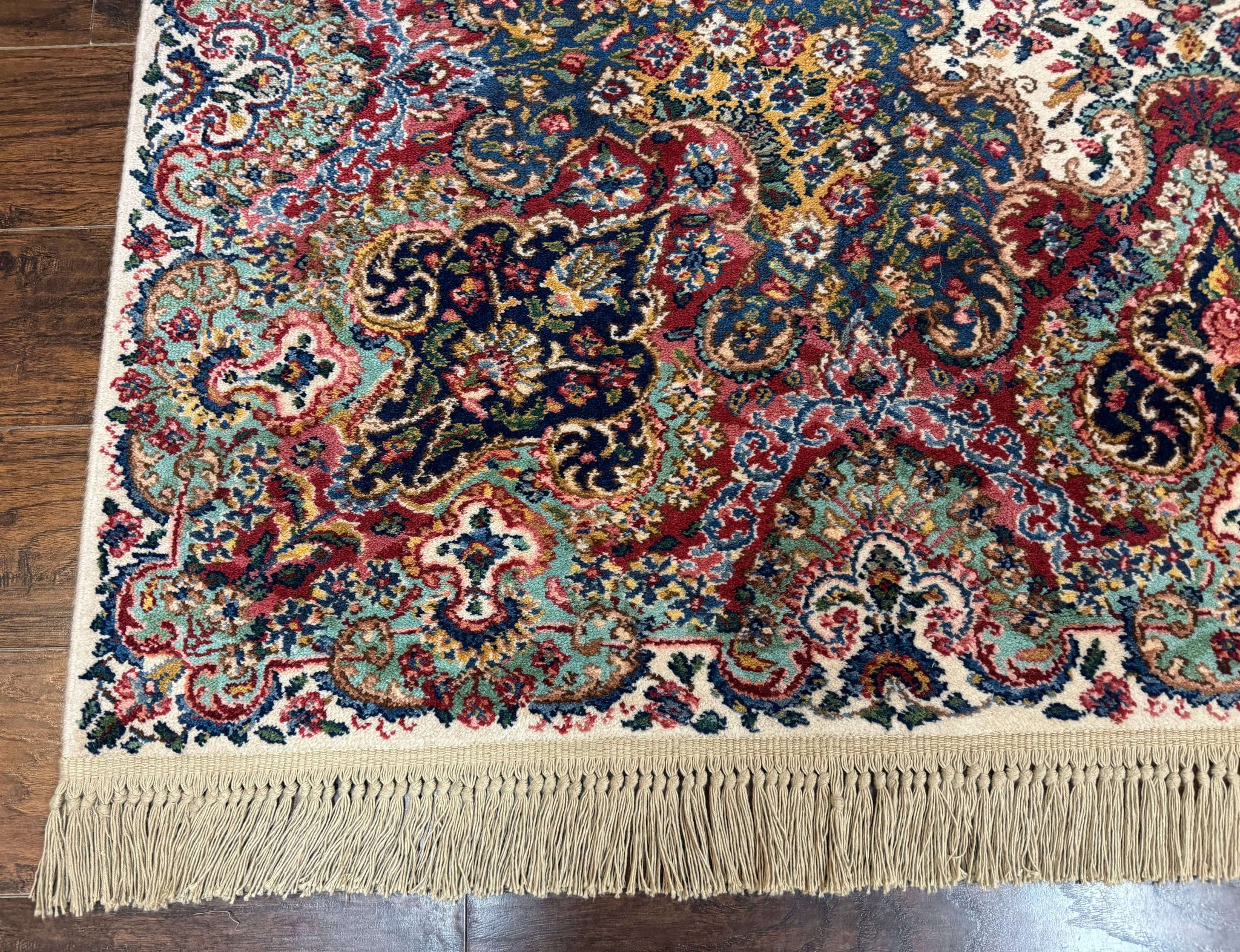 Karastan Rug #742 Floral Kirman 8.8 x 12, Wool Pile, Vintage Original Series, Rare by Jewel Rugs