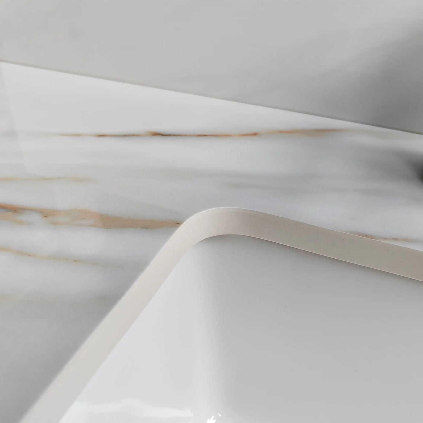 Vanity Top With Undermount Sink And Backsplash, Sintered Stone by HouseOfZazla