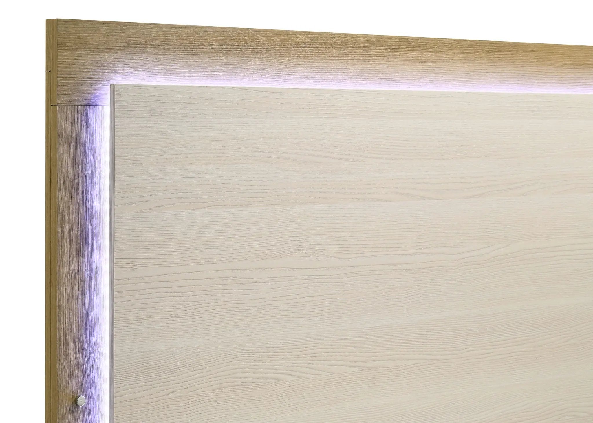 Hyland Eastern King Panel Bed LED Headboard Natural by Unique Piece Furniture