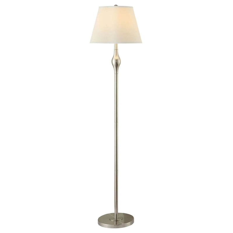 3 Piece Lamp Set, Floor Lamp And 2 Table Lamps - Silver by HouseOfZazla