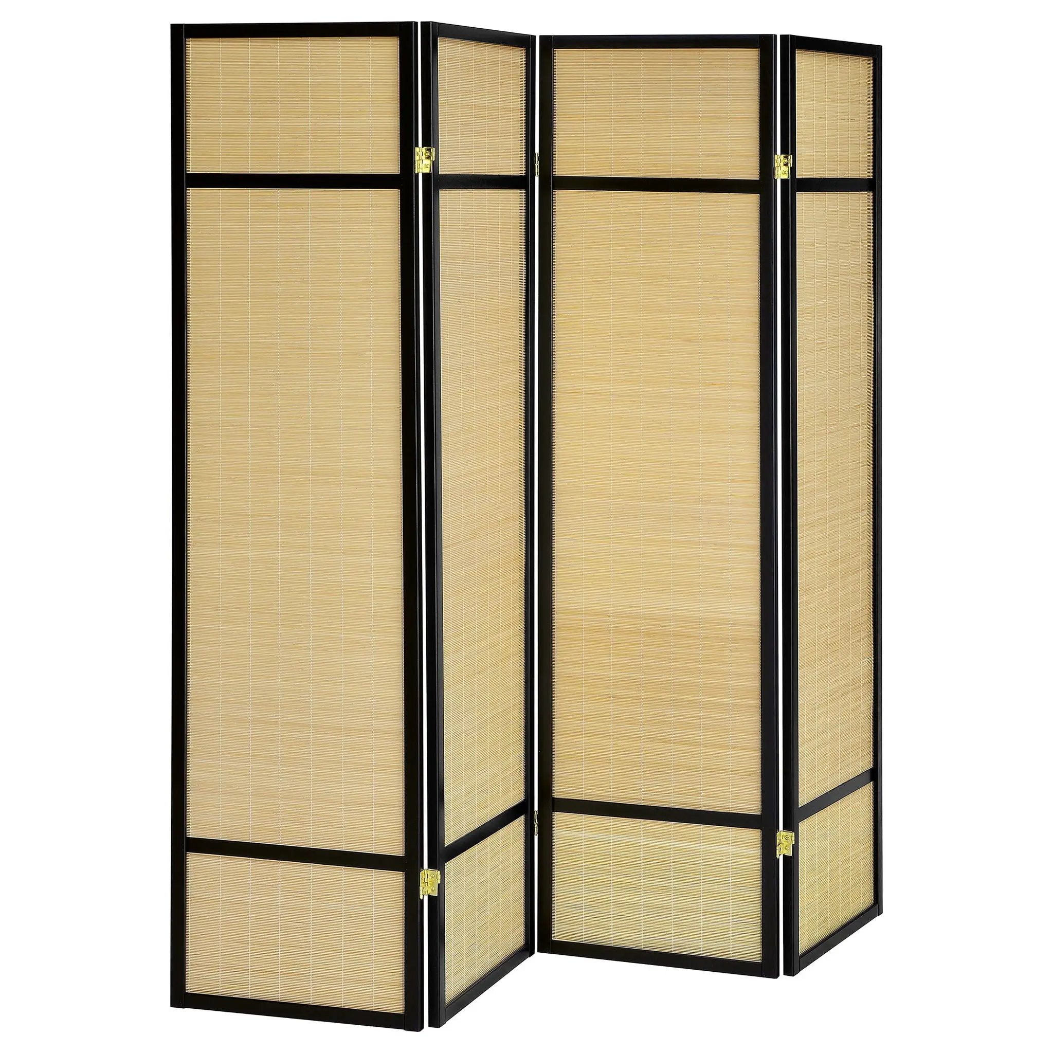 Sensei - 4 Panel Bamboo Room Divider Folding Screen - Natural by HouseOfZazla