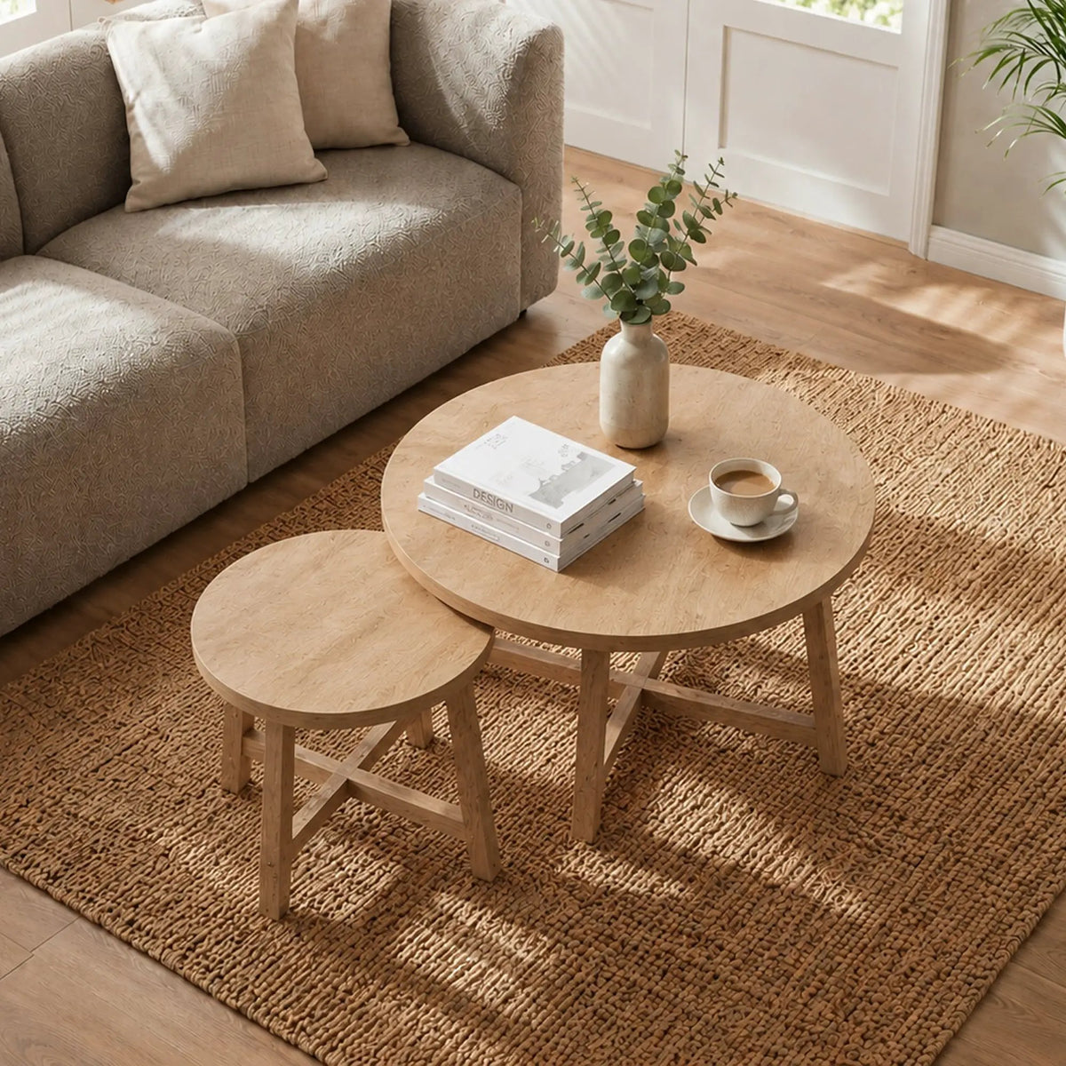 Set of 2 Round Nesting Coffee Tables by HouseOfZazla