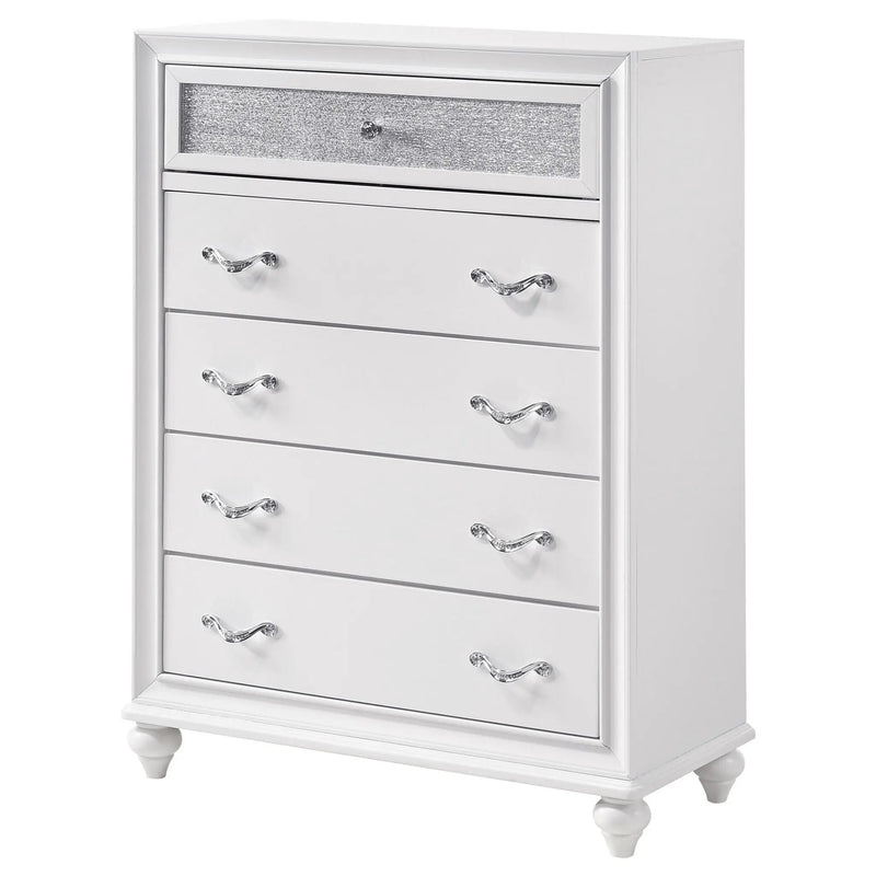 Barzini 5-drawer Bedroom Chest White by Unique Piece Furniture