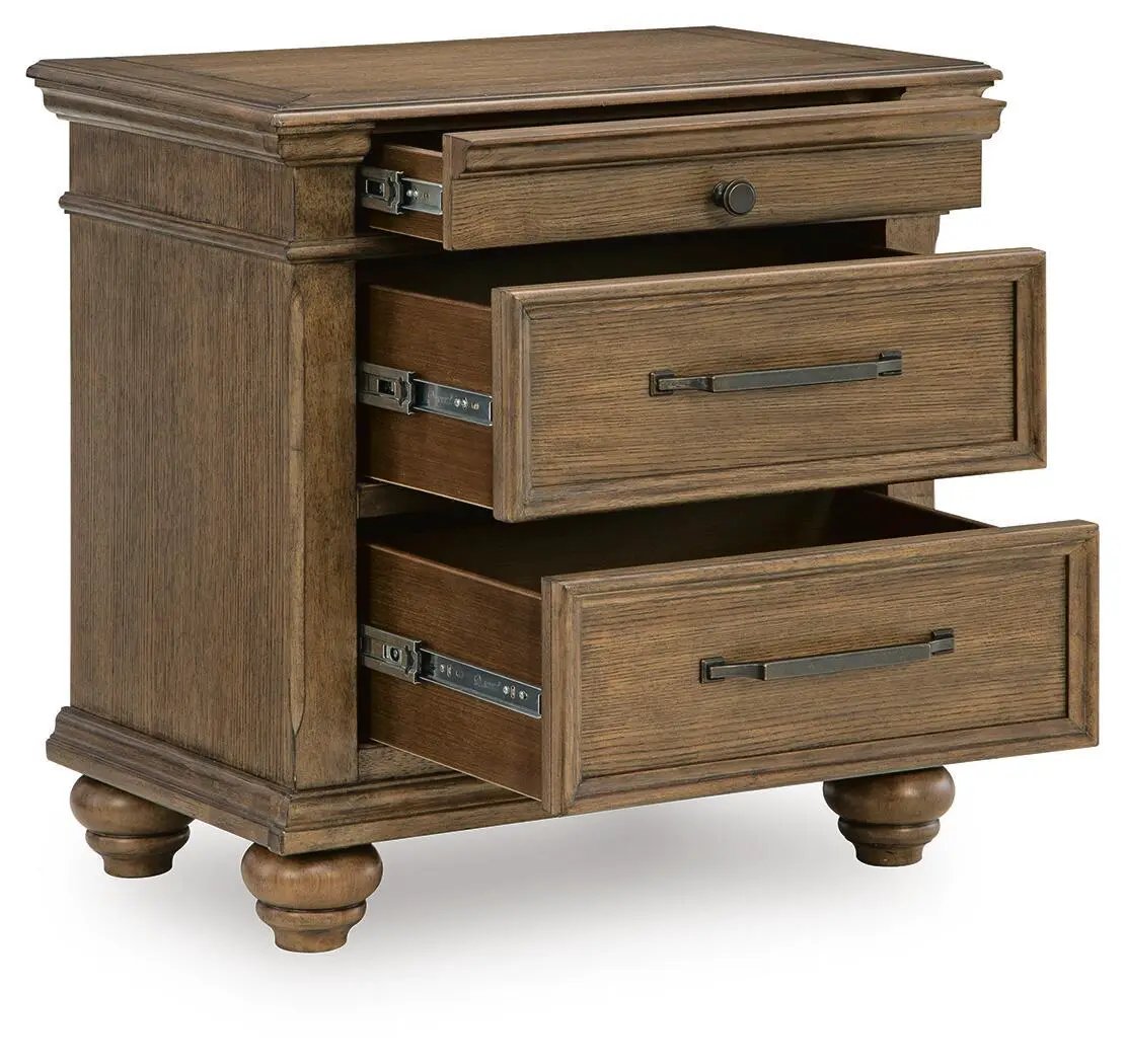 Karallin - Three Drawer Night Stand - Medium Brown by Unique Piece Furniture