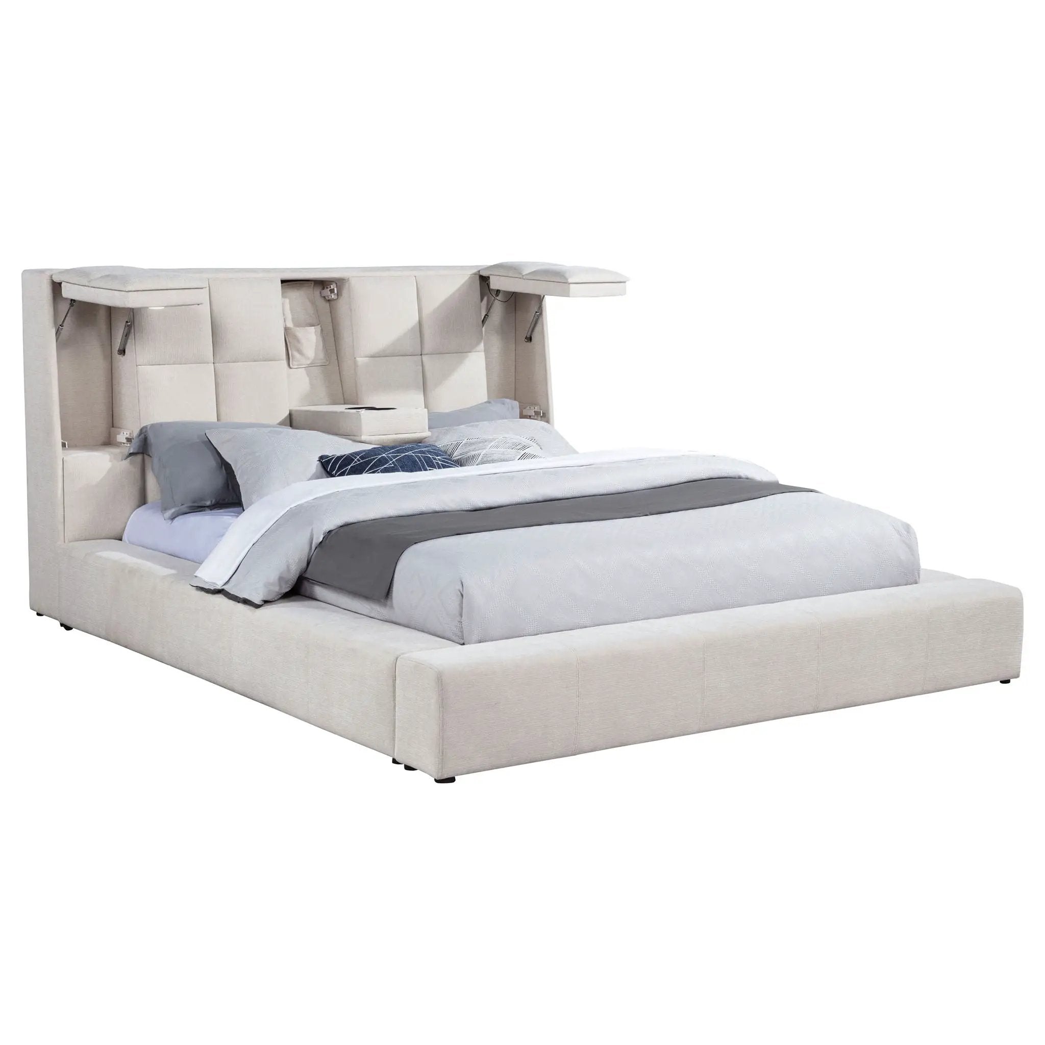 Dreux Upholstered California King Panel Platform Bed Cream by Unique Piece Furniture