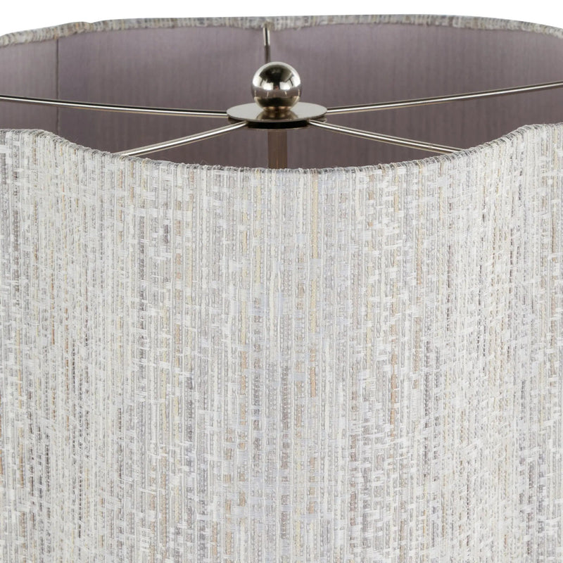 Lily - Contemporary Table Lamp - Polished Nickel / Gray by HouseOfZazla
