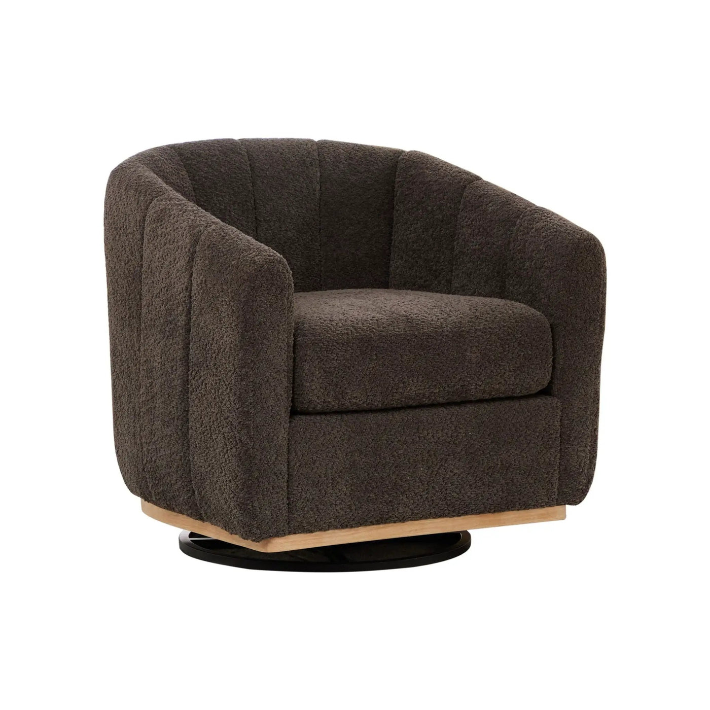 Swivel Upholstered Barrel Chair With Metal Base by HouseOfZazla