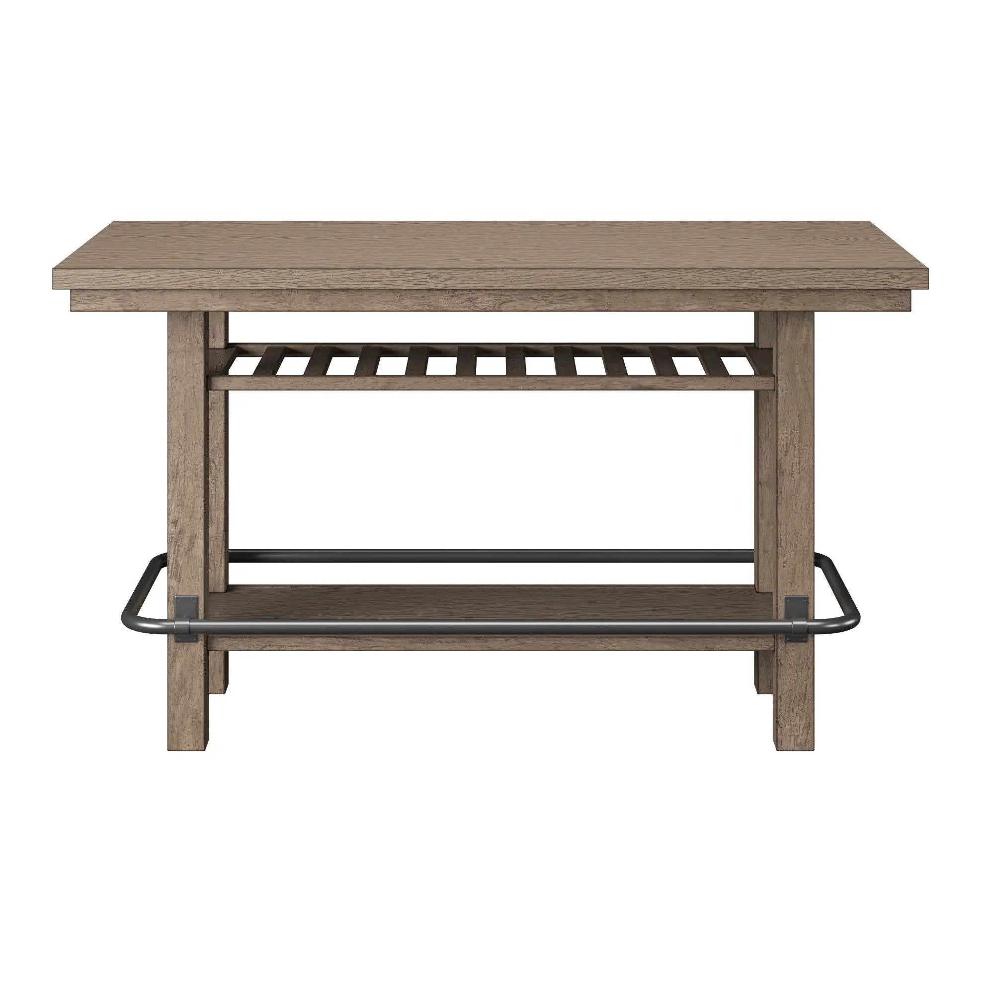 Bar Height Storage Table With Construction - Brown by HouseOfZazla