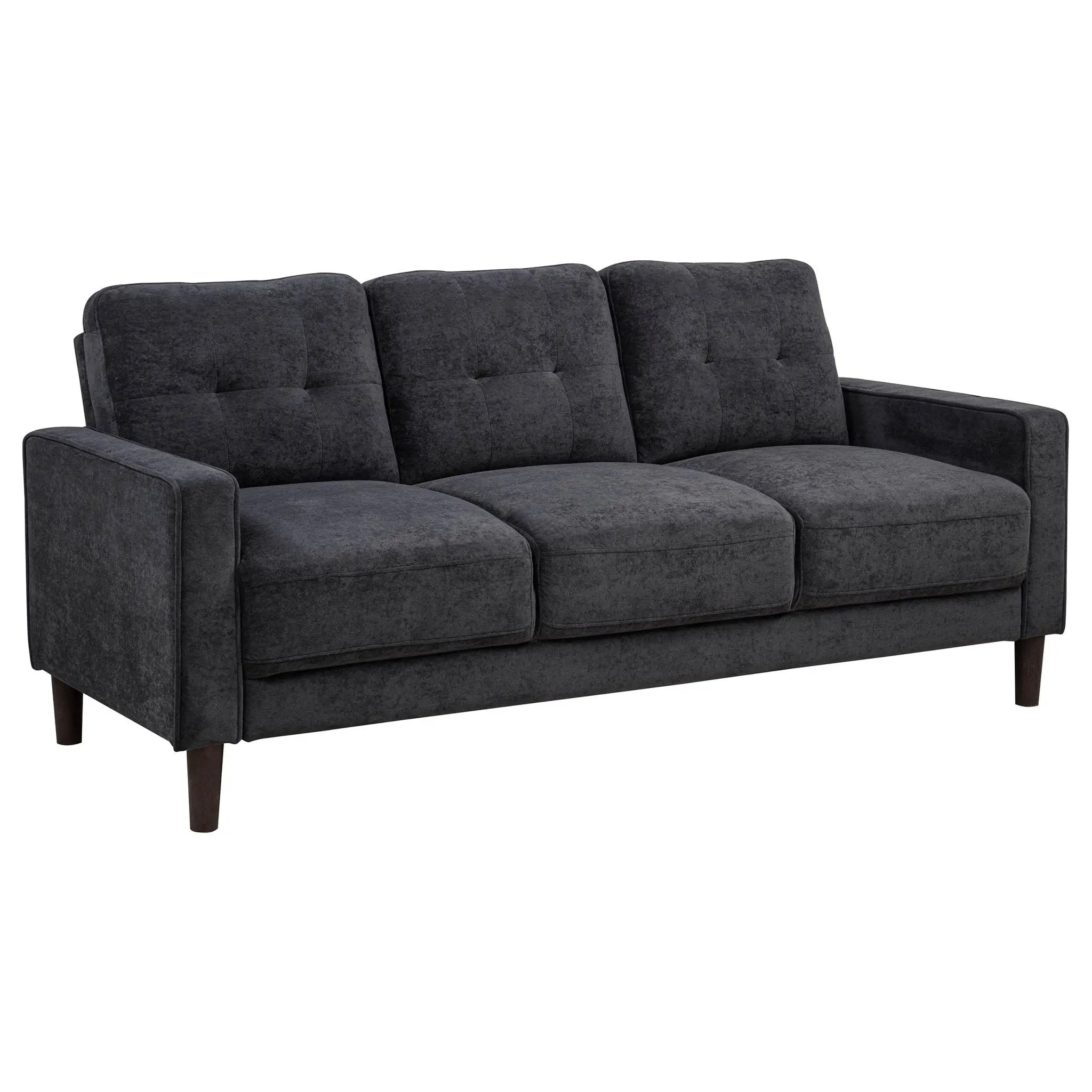 Bowen II Fabric Upholstered Track Arm Sofa Steel Grey by Unique Piece Furniture
