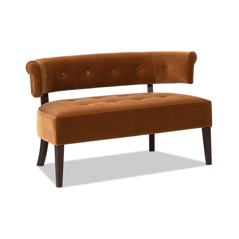 Jared Roll Arm Tufted Bench Settee, Burnt by HouseOfZazla