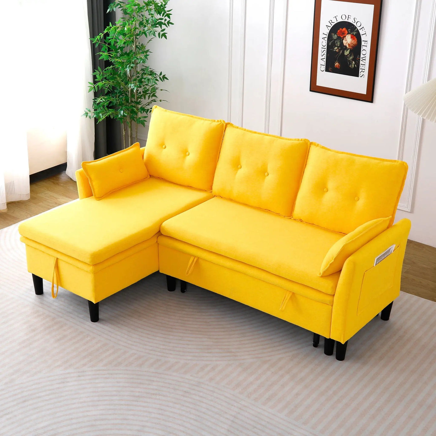 L-Shaped Reversible Chaise Sectional Sofa With Storage by Unique Piece Furniture