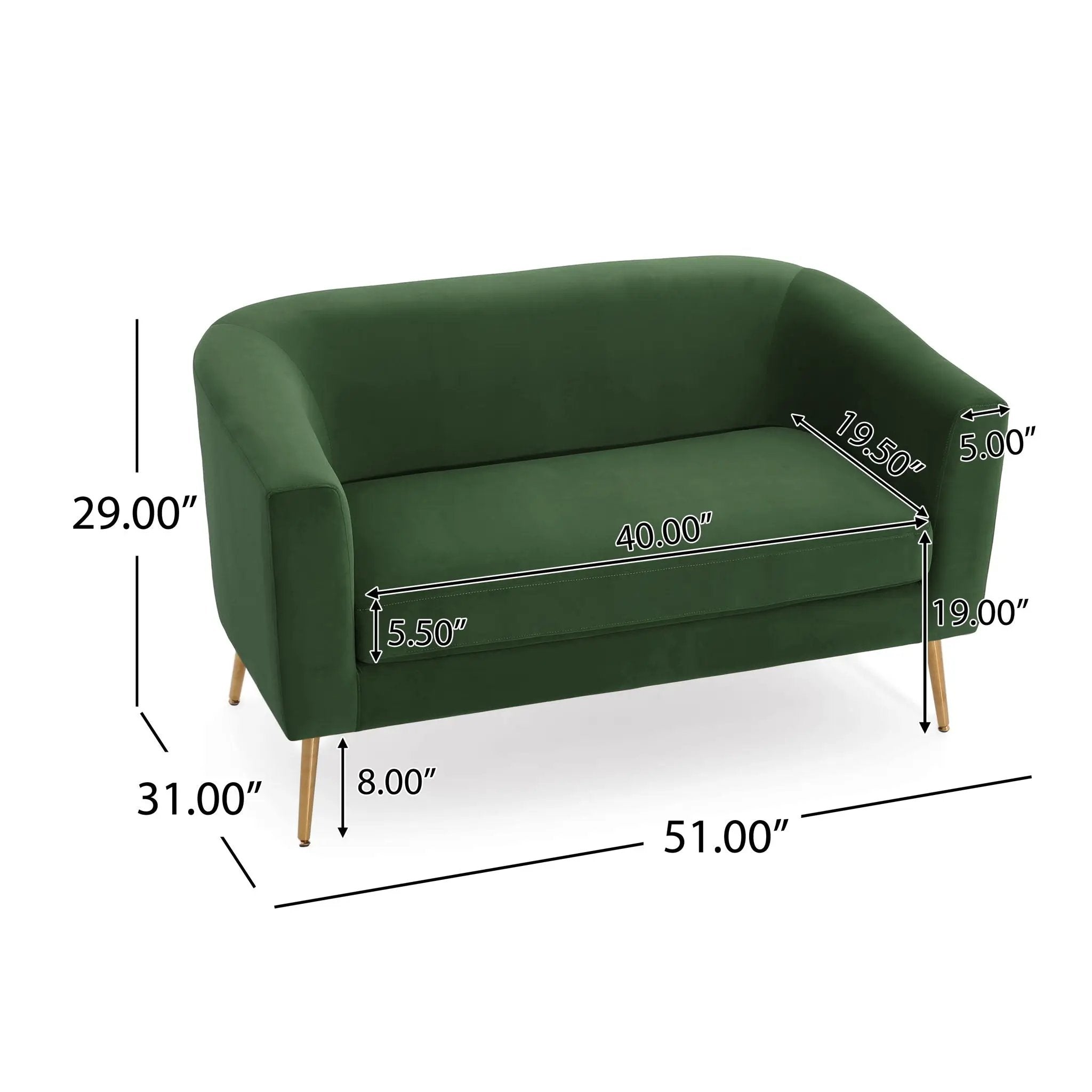 Modern Elegant Design Style Loveseat by HouseOfZazla