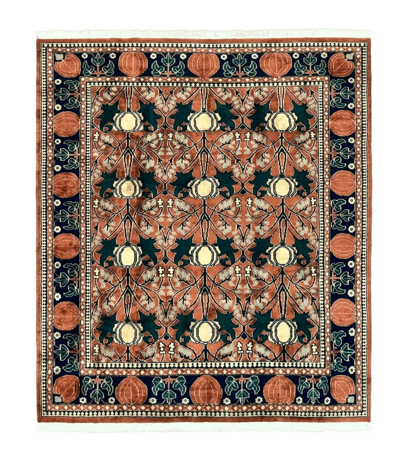 Indo Persian Bidjar Rug 8x10, Red and Black, Handmade Vintage Wool Carpet by Jewel Rugs