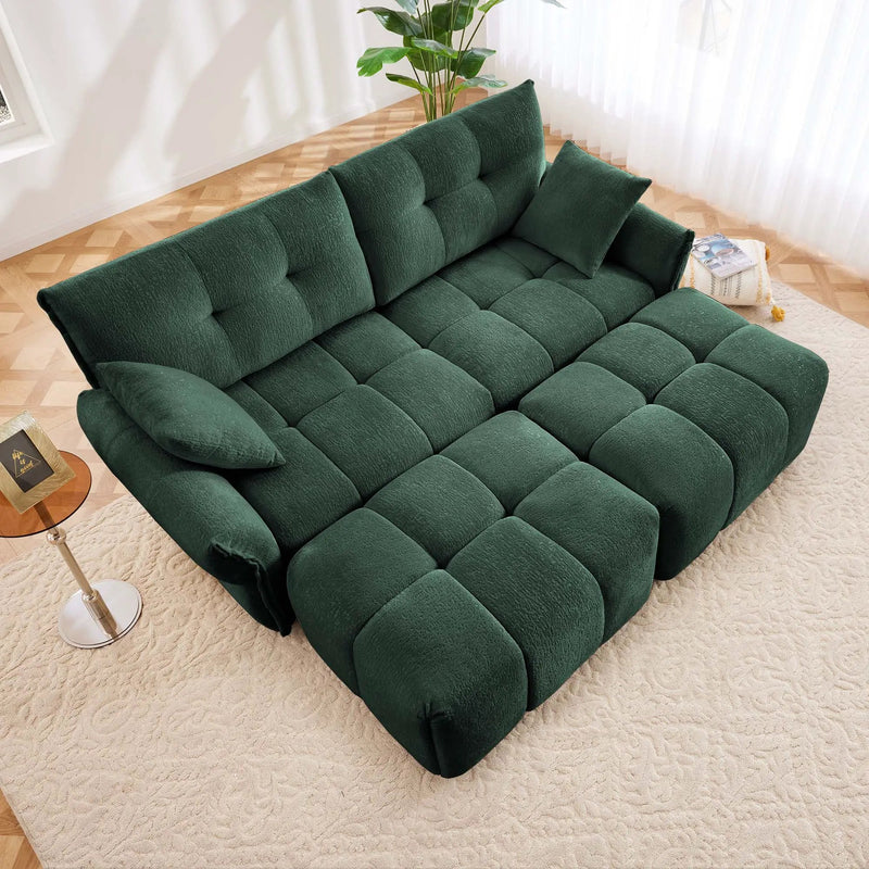 2 Seater Sofa Set With 2 Ottomans And Throw Pillows by HouseOfZazla