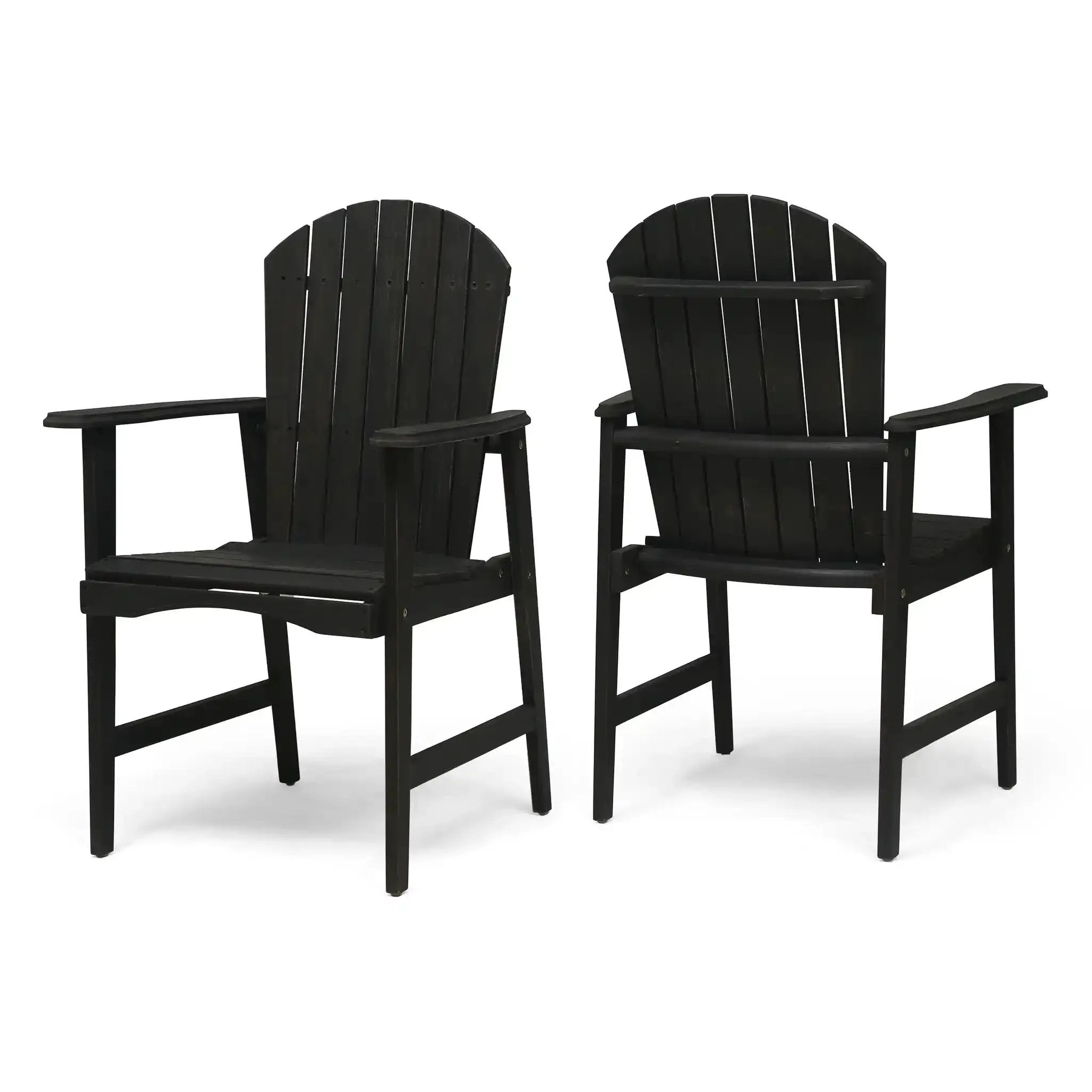 Outdoor Weather Resistant Acacia Wood Adirondack Dining Chairs (Set of 2) by HouseOfZazla