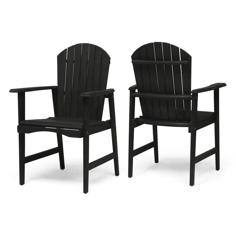 Outdoor Weather Resistant Acacia Wood Adirondack Dining Chairs (Set of 2) by HouseOfZazla