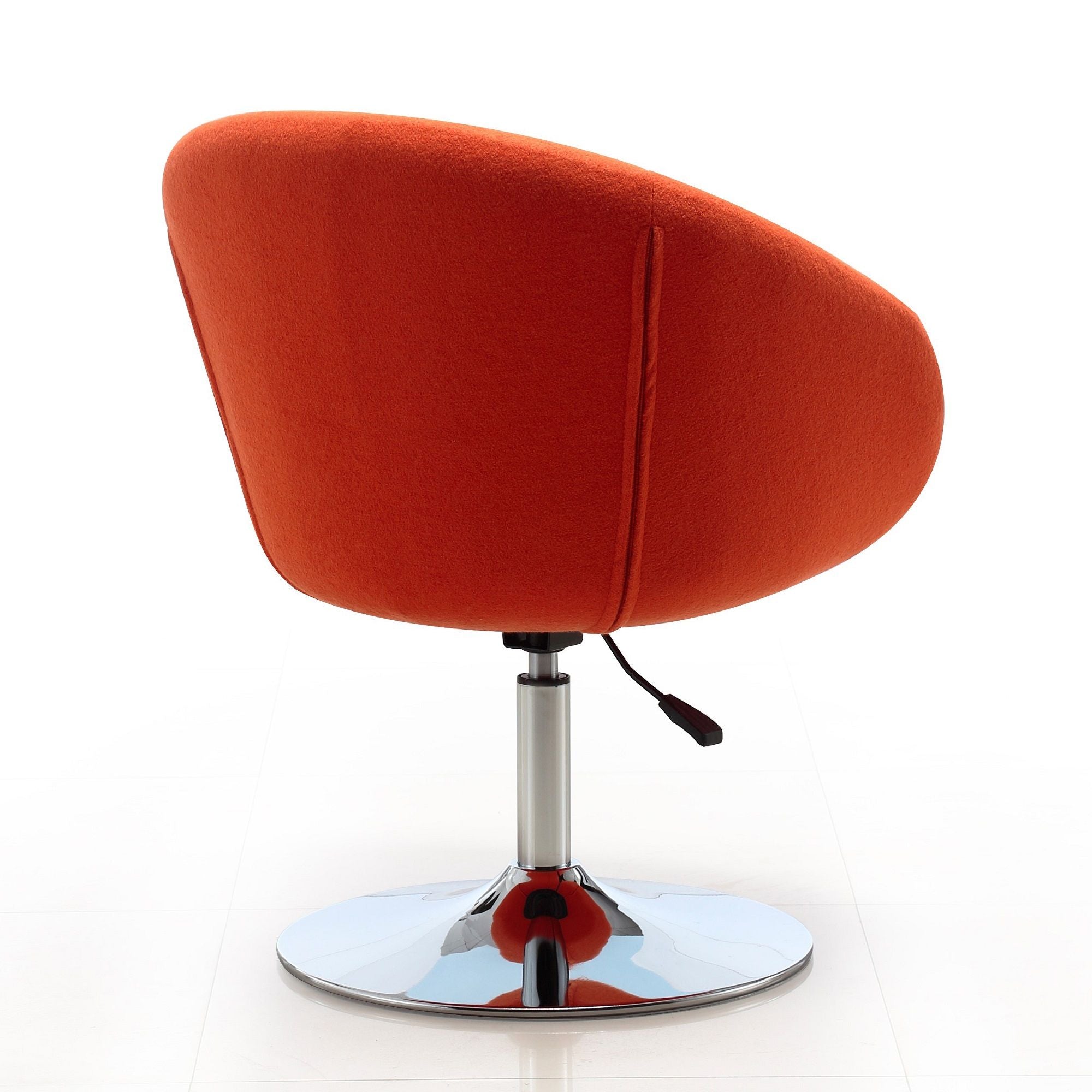 Upholstered Swivel Lounge Chair & Adjustable Height - Orange by HouseOfZazla