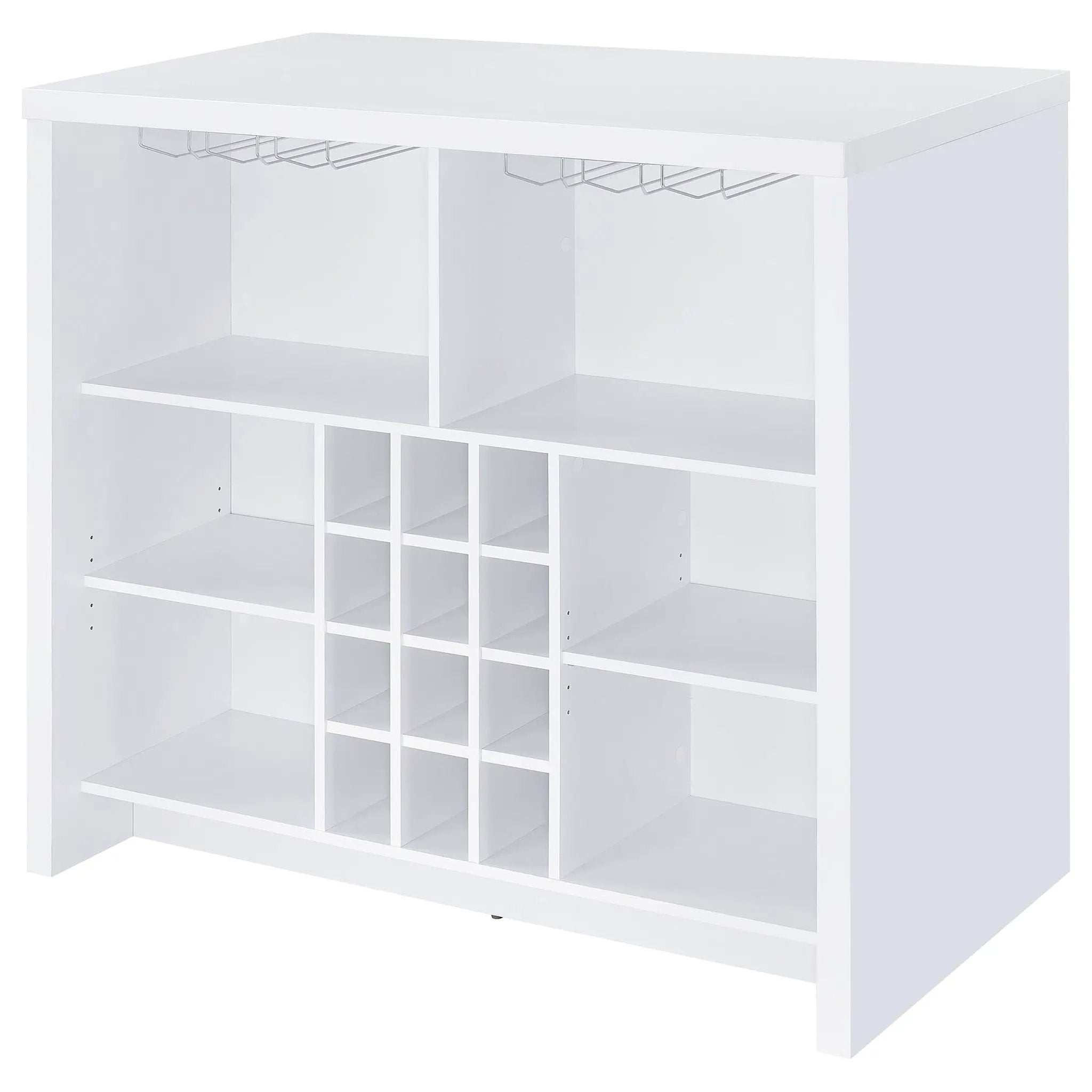 Topanga Engineered Wood Freestanding Home Bar White by Unique Piece Furniture