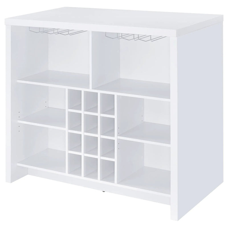 Topanga Engineered Wood Freestanding Home Bar White by Unique Piece Furniture
