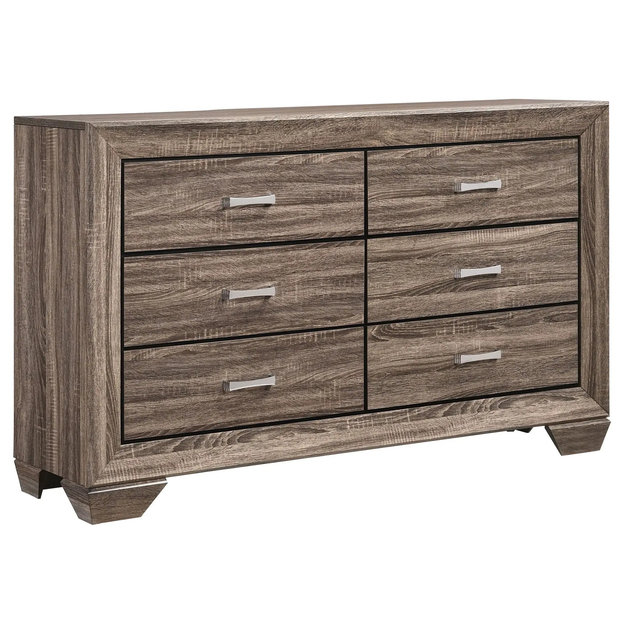 Kauffman 5-piece Queen Bedroom Set Washed Taupe by Unique Piece Furniture