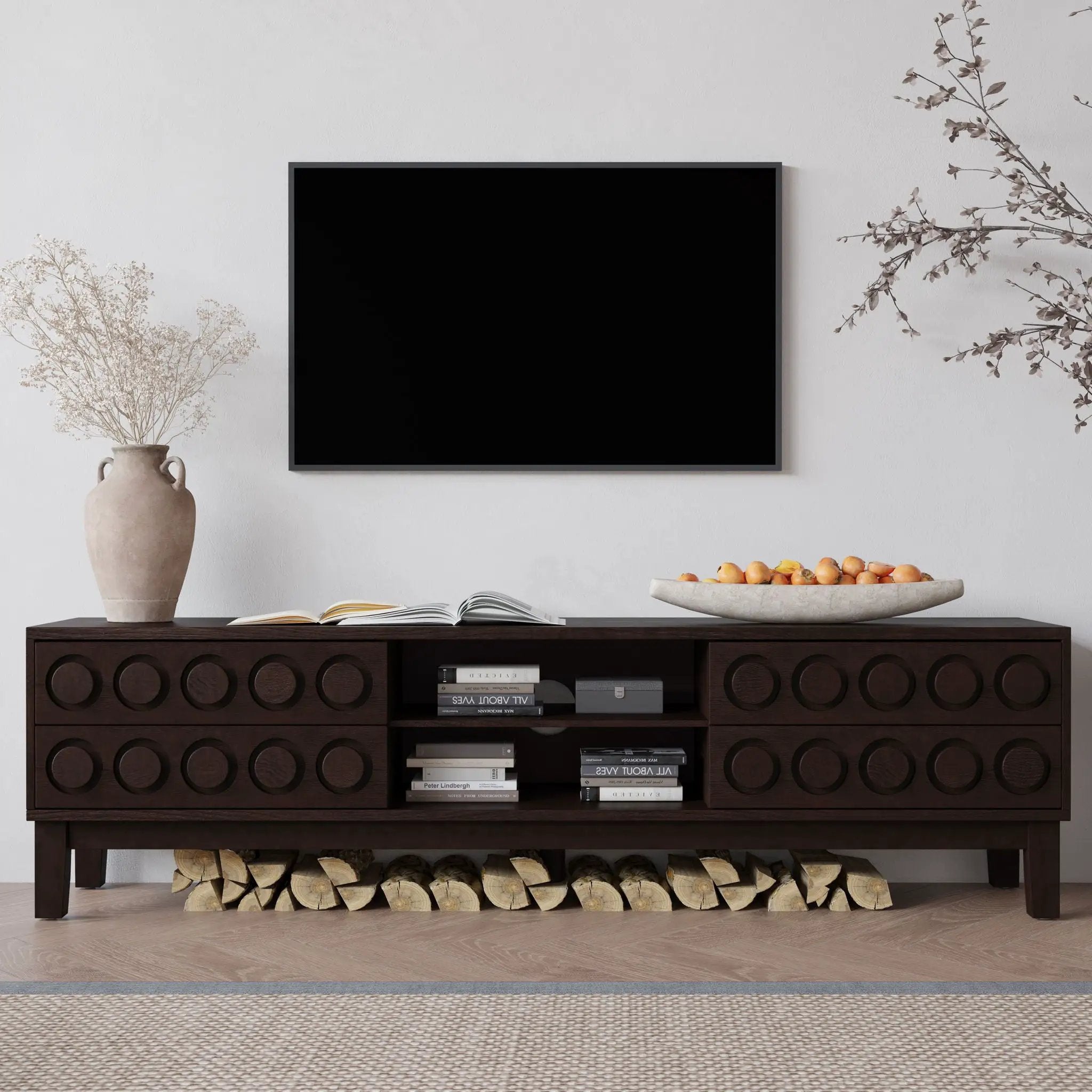 Media Console With 4 Drawers And Cable Management by Unique Piece Furniture